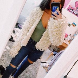 Fuzzy cream jacket